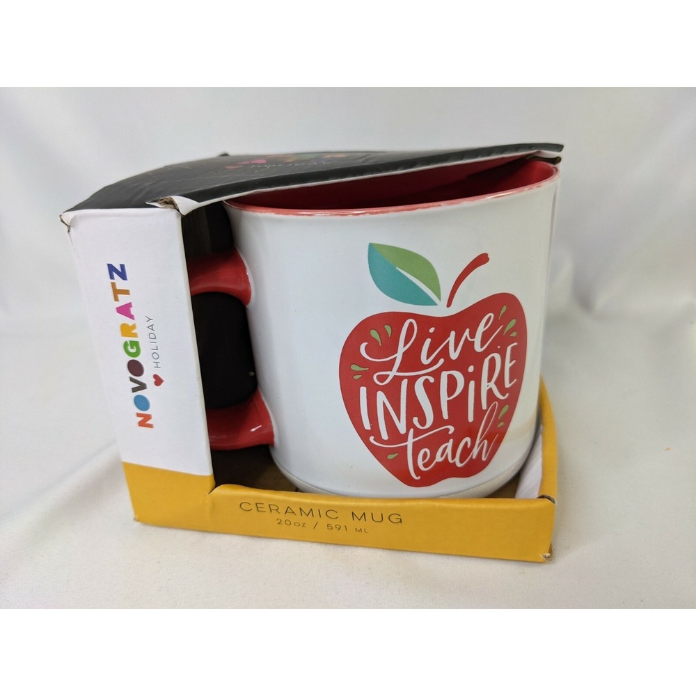 Novagratz‎ Ceramic Mug Teacher Live Inspire Teach Coffee Cup 20 oz